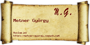 Metner György névjegykártya