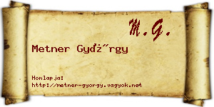 Metner György névjegykártya